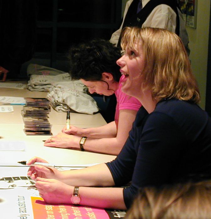 Deborah and Rebecca signing stuff