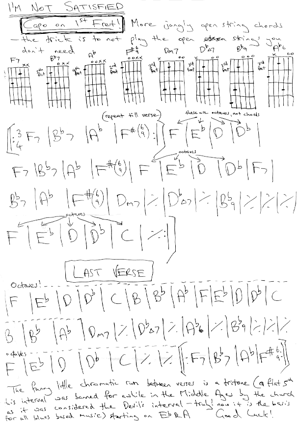 I'm Not Satisfied Chords