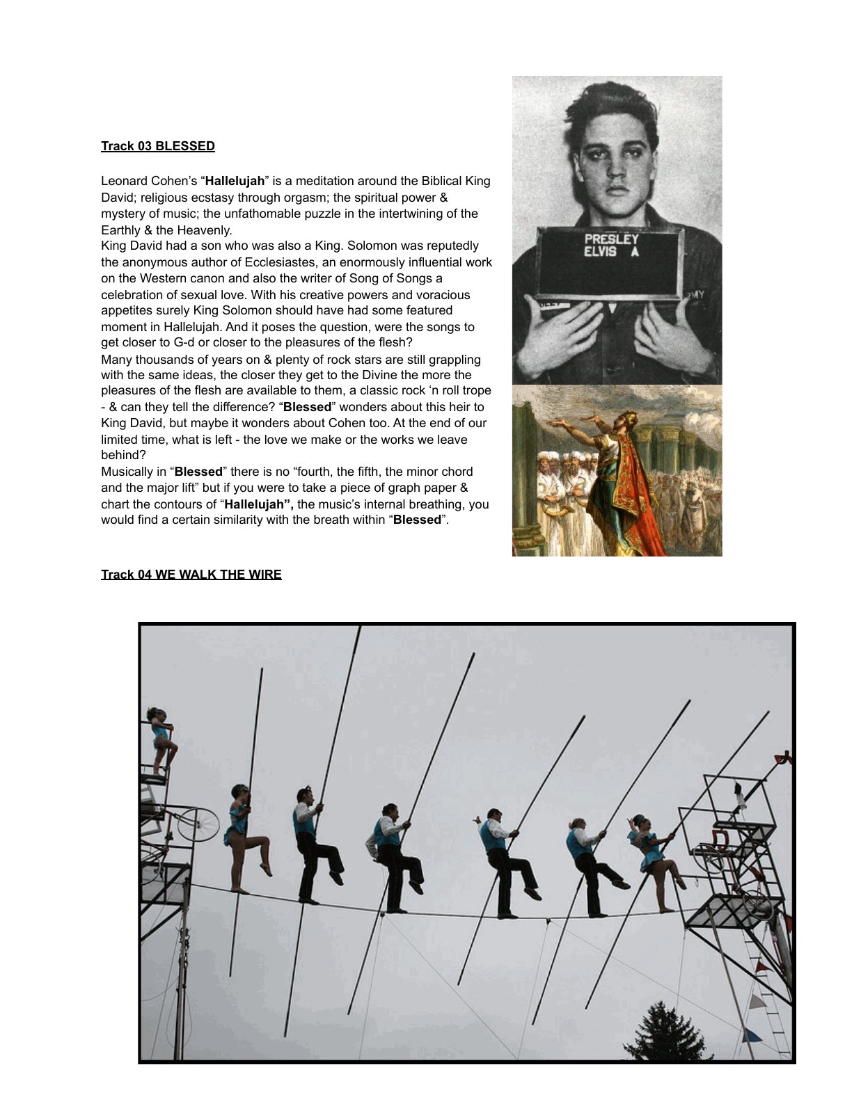 Everybody’s Begging original illustrated album notes, page 3