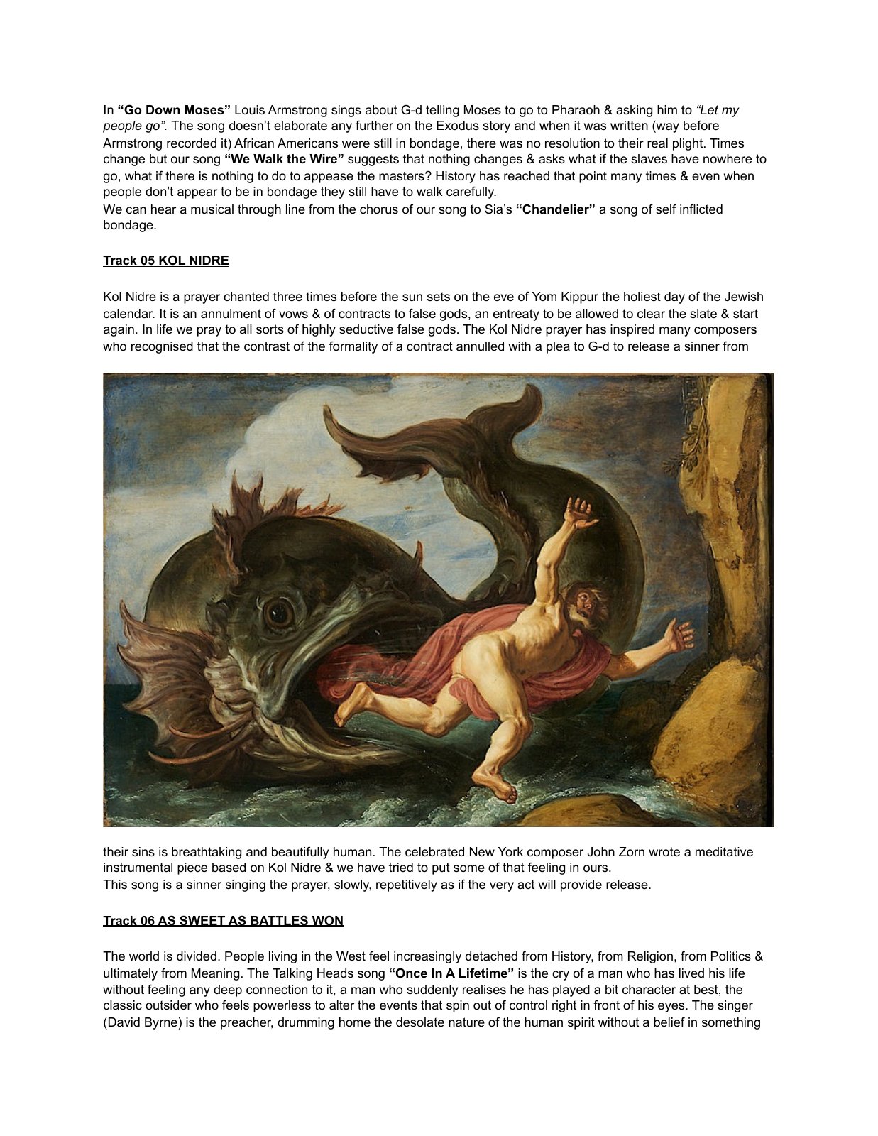 Everybody’s Begging original illustrated album notes, page 4
