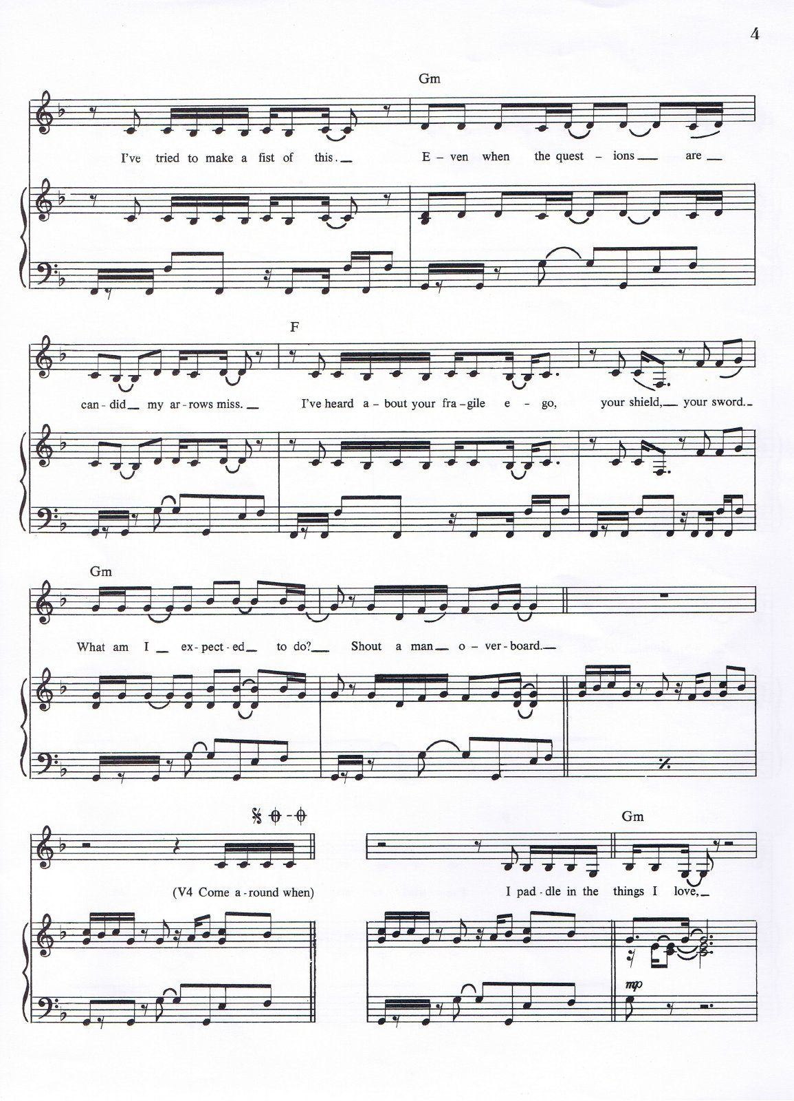 Man Overboard sheet music, page 4 of 6