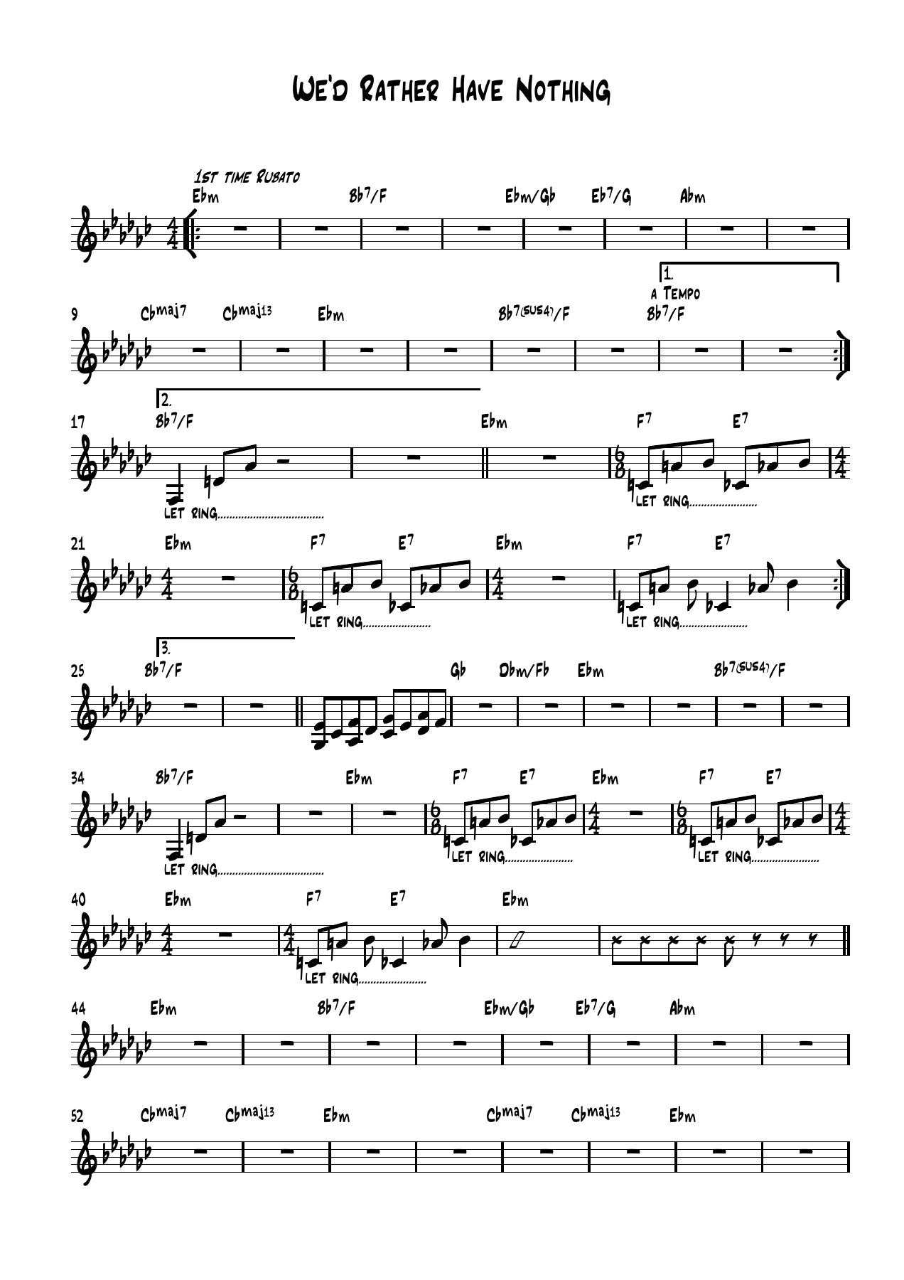 We'd Rather Have Nothing sheet music, page 1 of 2