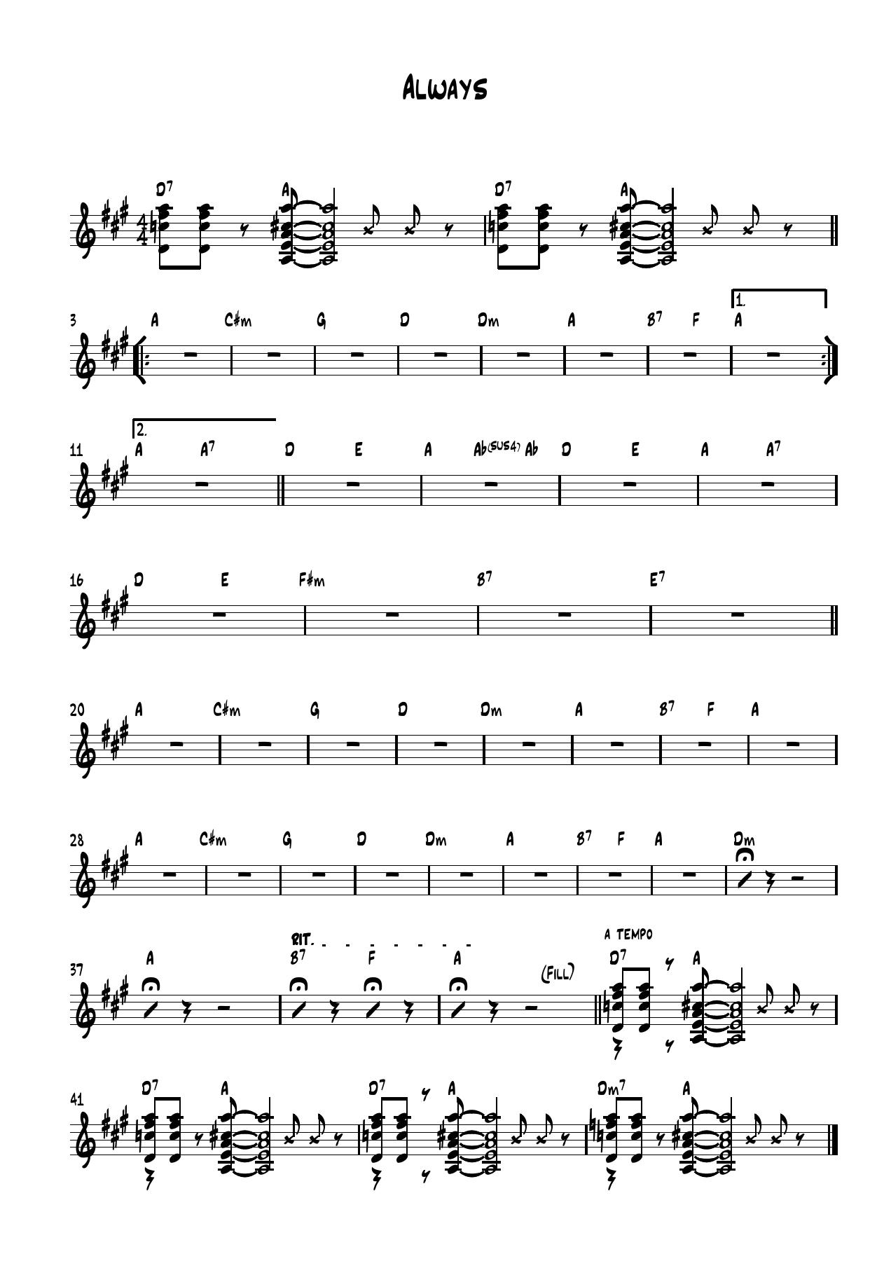 Always sheet music, page 1 of 1